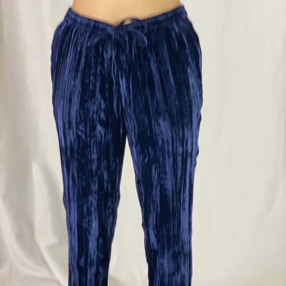 Velvet Navy Lounge Pants - Picture 1 of 3
